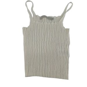 One Grey Day Ivory Cashmere Blend Ribbed Crop Top Women's Size XS